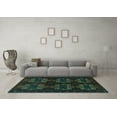 thumbnail image 3 of Ahgly Company Machine Washable Indoor Rectangle Persian Turquoise Blue Traditional Area Rugs, 4' x 6', 3 of 4