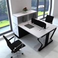 thumbnail image 4 of Free Shipping Standing Office Desk Small Study Minimalist Unusual Computer Desks Organizer Floor Mesa Escritorio Home Furniture My Lux Decor Round, 4 of 14