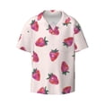 thumbnail image 6 of Kdxio Men's Hawaiian Shirt for Men Short Sleeve Shirt Hand Drawn Strawberry Summer Casual Holiday Beach Button Down T-Shirts, 6 of 7