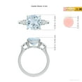 thumbnail image 5 of ANGARA Natural Cushion 2.7 ct Aquamarine & Diamond Three Stone Engagement Ring in 14K White Gold for Women (Size-9mm) | March Birthstone, Anniversary, Jewelry Gift for Women | Natural Aquamarine Ring, 5 of 10
