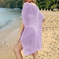 thumbnail image 4 of TMOYZQ Women's Swimwear Cover Ups 3/4 Sleeve Bathing Suit Crochet Swimsuit Coverup Mesh Knit Beach Dresses 2025 Vacation Outfits, 4 of 4