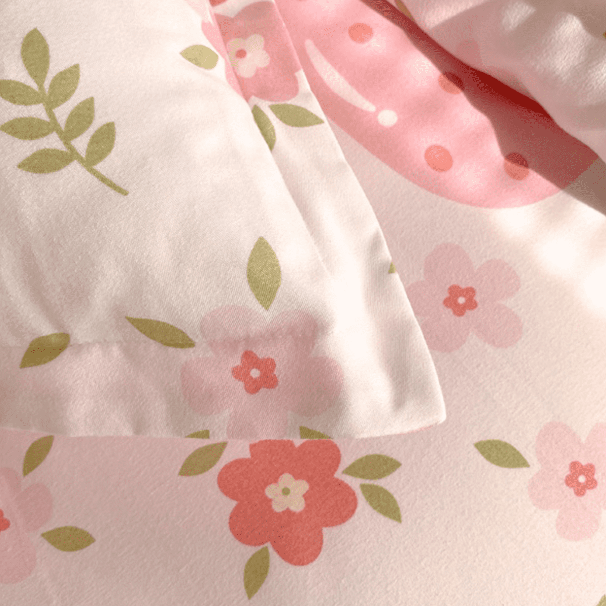 BlessLiving 3Pcs Duvet Cover Set King Size, Pink Strawberry Bedding Set for Kids Girls