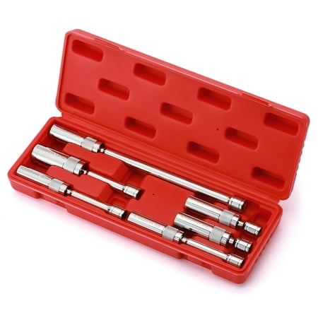 

CASOMAN 6PCS 3/8-inch Drive Magnetic Swivel Spark Plug Socket Set Include 9/16-inch 5/8-inch 13/16-inch 14mm Socket Length: 4-inch 6-inch 11-inch 12-Point CR-V