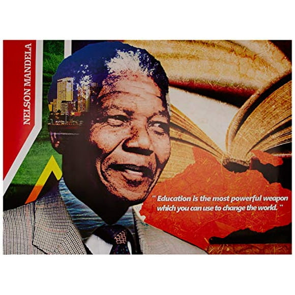 777 Tri-Seven Entertainment Nelson Mandela Affiche Éducation Est une Arme Puissante Impression Artistique, 24 Pouces x 18 Pouces