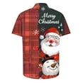 thumbnail image 4 of Men's Christmas Hawaiian Shirt with Santa and Beer Print Button Down Short Sleeve Aloha Top for Holiday Parties Festive Casual Wear, 4 of 5