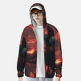 thumbnail image 2 of Fotbe Lone Rider Under Red Sky Chaqueta con Protección Solar UPF 50+ para Hombre y Mujer, Camisa con Capucha y Bolsillos-Small, 2 of 7