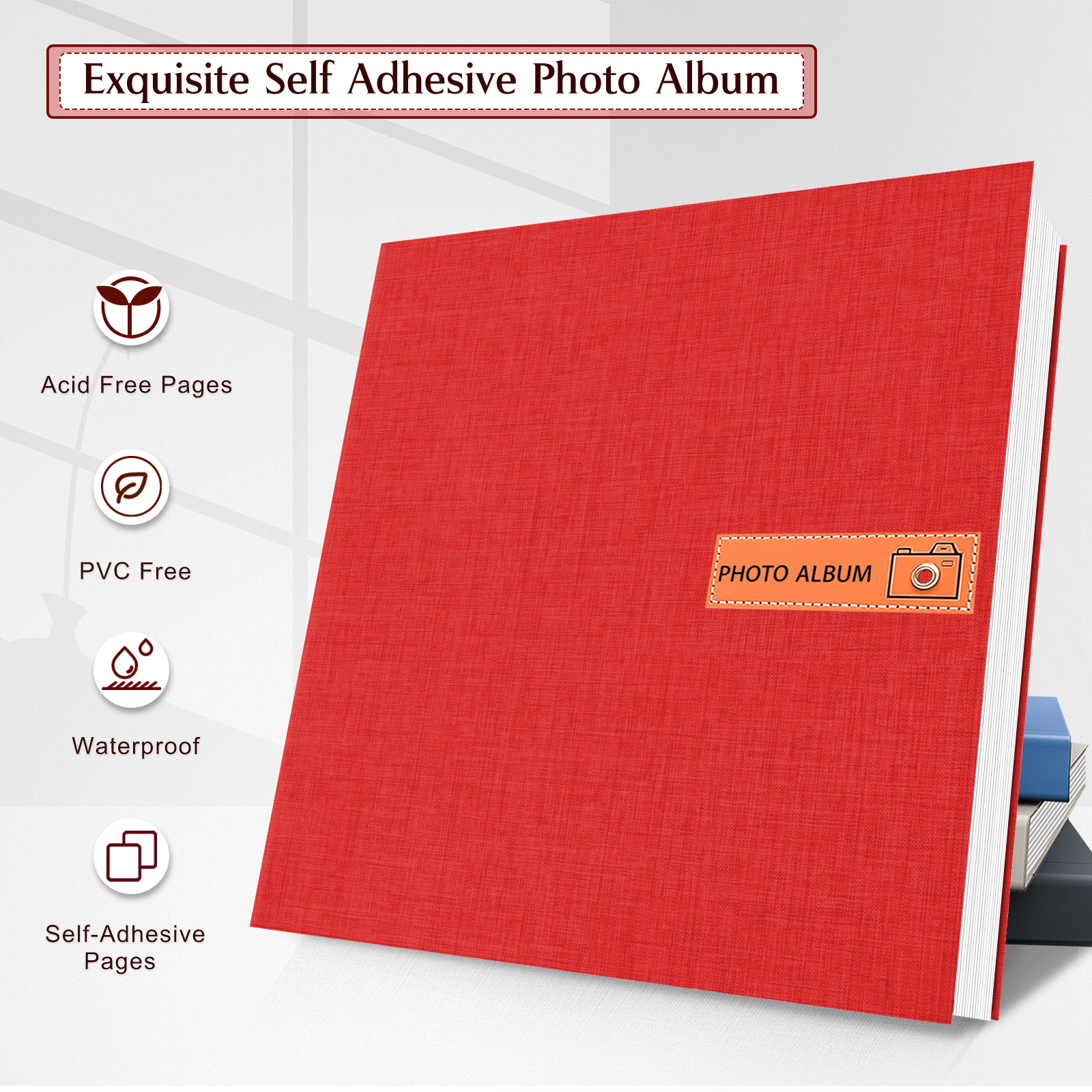 cherished memories 60 Pages Large photo album with self adhesive pages - perfect for photo paper 4x6 5x7 8x10, sticker book, and scrapbook supplies - stylish binder to preserve your moments