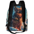 thumbnail image 3 of Lsque Colorful Cloud Shepherd Dog Pattern Backpack – School Travel Canvas Daypack with Ergonomic Padded Straps, Multiple Compartments & Leather Handle, 3 of 5