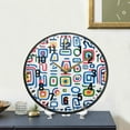 thumbnail image 4 of Yayeee Wall Clock Battery Operated 9.5" Silent Quartz Non-Ticking for Living Room Decor, Blue Retro Pattern, 4 of 8