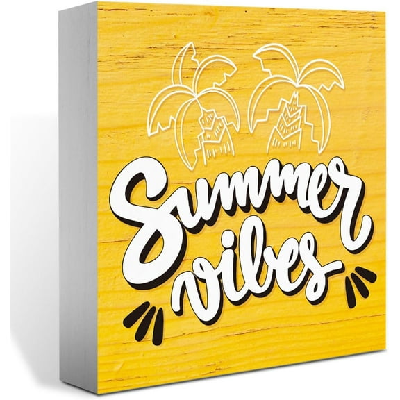 Summer Decor,Summer Decorations for Home Office,Summer Sign,Summer Viles Sign,Summer Decorations,Summer Decoration Indoor for Desk Shelf 5x5 Inch