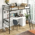 thumbnail image 6 of Costway Twin Size Metal Loft Bed Single Loft Bunk Bed with Full-Length Guardrail, 6 of 10