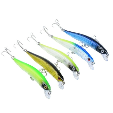 5pcs Artificial Plastic Hard Baits Minnow Fishing Lure Crankbait Hard Baits Topwaters Artificial Wobblers Swimbaits