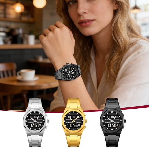 Sentmoon Gifts Luminous Multifunctional Waterproof Digital Watch Alarm Stopwatch Backlight Durable Outdoor Casual Daily Wear Sport Wristwatch with Calendar Practical Electronic Timepiece