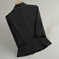 thumbnail image 4 of Womens Fitted Blazer Suit Jackets with Pockets 3/4 Sleeve Notch Laple Collar One Button Business Casual Outfits (2XL, Black-B), 4 of 4