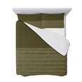 thumbnail image 7 of Quilts Twin Size Bedding Set, Olive Green Striped Lightweight Quilted Comforter, Vintage Stripes Ombre Soft Reversible Bedspread Coverlet with Pillow Covers for All Season, 68" x 86", 7 of 7