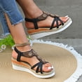 thumbnail image 4 of Mepaouo Bohemian Wedge Sandals for Women Wide Width Platform Orthopedic Dressy 2025 Summer Beach Shoes, 4 of 8