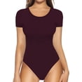 thumbnail image 1 of Xishao Women's Round Neck Short Sleeve T Shirts Basic Bodysuits Xishao ropa, 1 of 2