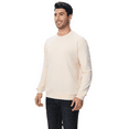 thumbnail image 4 of Zfeel Men's Crewneck Sweatshirt, Long Sleeve Cotton and Poly Blend Pullover Fleece, Sandshell, 4XL, 4 of 5