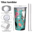 thumbnail image 4 of Australian Shepherd Floral 10oz Tumblers Stainless Steel Tumbler with Lid and Straw,Vacuum Insulated Double Wall Travel Tumbler Cups with Cleaning Brush for Coffee, Tea, 4 of 4