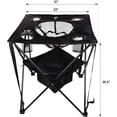 thumbnail image 2 of OVENTE Collapsible Folding Camping Table with Insulated Cooler, 4 Cup Holders, Food Basket and Travel Bag, Portable Tailgating Table for Fishing, Outdoor Barbecue or Beach Parties, Black POTC0014B, 2 of 7