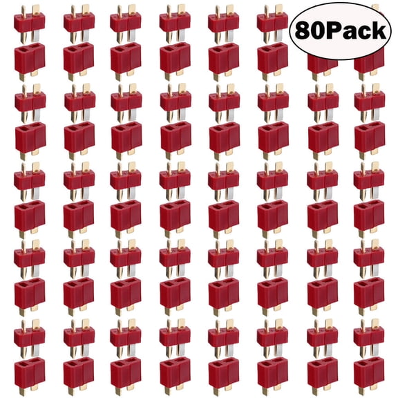 80Pcs T Plug Male & Female Connectors Deans Style For RC LiPo Battery Car Plane