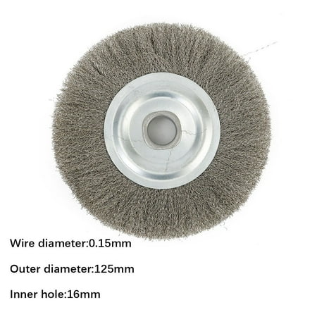 

5inch Crimped Stainless Steel Wire Wheel Brush Bench Grinder Abrasive 16mm Hole