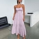 thumbnail image 2 of Vestido largo sin mangas con espalda descubierta y corte sólido para mujer - Mezcla de poliéster y spandex - Ropa informal/de fiesta con opciones de tallas, 2 of 5