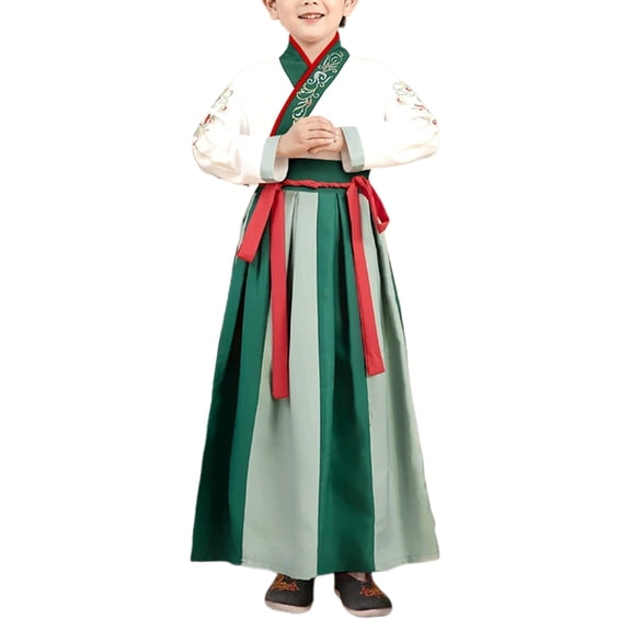Kids Traditional Chinese Hanfu for Girls Boys, Ancient Scholar Guoxue Outfit, Children's Cultural Performance Dress
