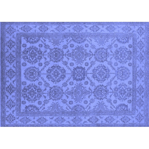 Ahgly Company Indoor Rectangle Oriental Blue Industrial Area Rugs, 2' x 5'
