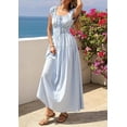 thumbnail image 4 of PRETTYGARDEN Women's Boho Maxi Dress Summer Cap Sleeve Long Flowy Beach Vacation Floral Sundresses Spring Resort Wear, 4 of 8