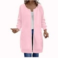 thumbnail image 3 of Dasayo Pullover Coats for Women Pink Full-Zip Dressy Coats Soft Solid Long Sleeve Stretch Clothes Womens Jacket L, 3 of 4