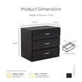thumbnail image 3 of Furniture of America Rivor Modern Wood 3-Drawer Tall Nightstand, Black, 3 of 18