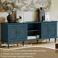 thumbnail image 6 of HLR Retro 67" TV Stand, for TVs up to 75", Living Room Entertainment Center with Carved Storage Cabinet, Blue, 6 of 9