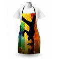 thumbnail image 3 of Hip Hop Apron, Illustration of a Breakdancer Silhouette on Colorful Discotheque Themed Background, Unisex Kitchen Bib with Adjustable Neck for Cooking Gardening, Adult Size, Multicolor, by Ambesonne, 3 of 4