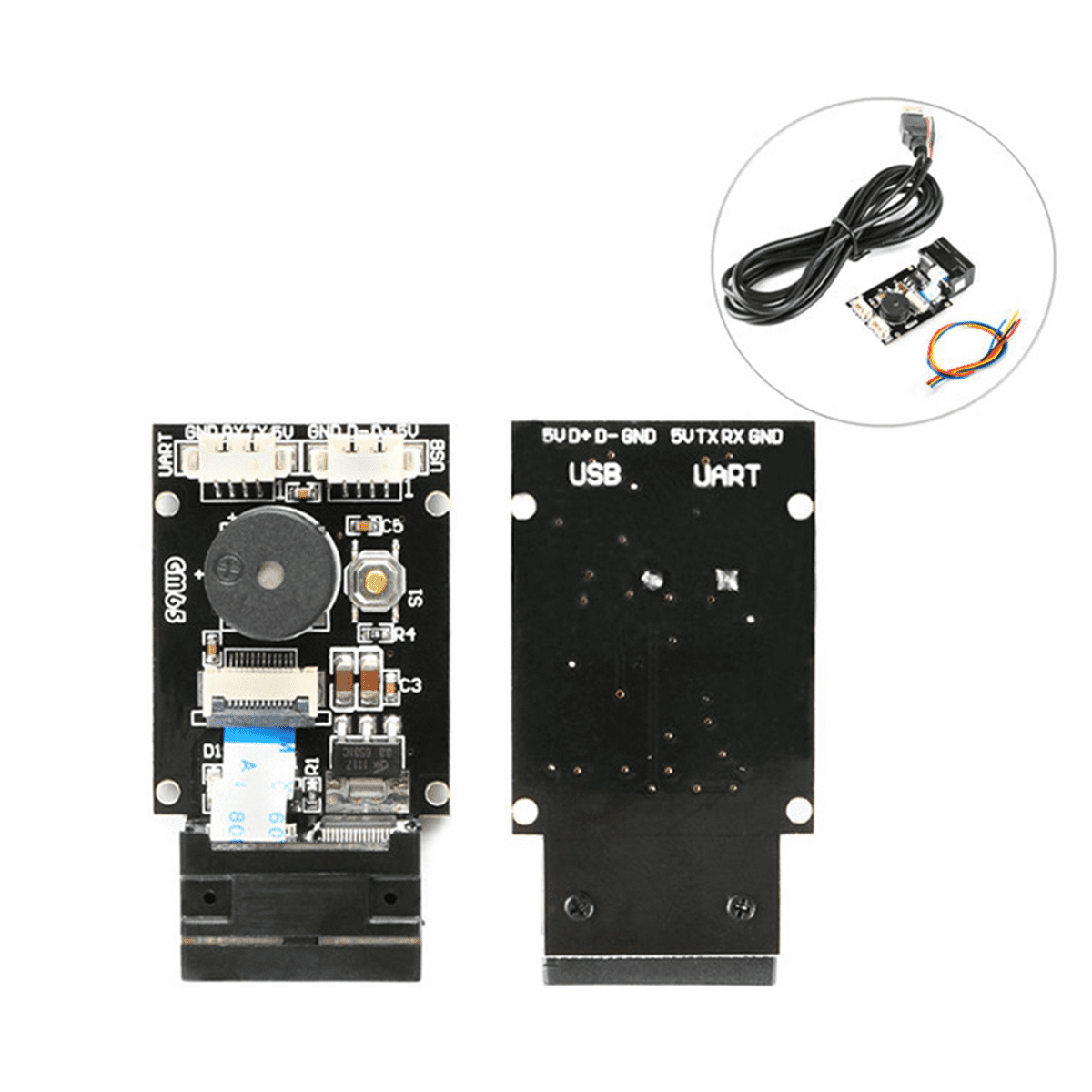 2X GM65 USB Wired Barcode Scanner 1D 2D Bar Code Reader QR Code Reader Module CMOS Buzzer for Reminding with Cable UART
