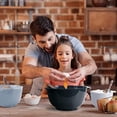 thumbnail image 7 of Nesting Plastic Mixing Bowl Set With Pour Spout, Microwave and Dishwasher Safe, BPA free Non-Slip Base, Set of 4 Size 1.7, 2.5, 3.5 and 4.5qt, Great for Prepping, Baking, Cooking (Haze Blue), 7 of 7