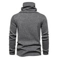 thumbnail image 5 of Curuila Mens Sweatshirt Long Sleeve Solid Color High Neck Pullover Sweatshirts Autumn Winter Comfort Pullover Tops Size M, 5 of 9