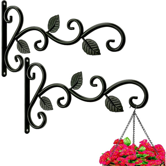 Sunjoy Tech Hangers Outdoor Hooks for Wall/Fence Hanging Planters Outside Flower Pot Hanging Basket Brackets Cast Iron Hanger for Lantern/Bird Feeder
