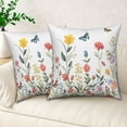 thumbnail image 6 of Spring Colorful Flower Throw Pillow Covers 18x18 Set of 2,Botanical Floral Decorative Pillowcases for Sofa Couch Living Room, 6 of 6