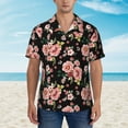 thumbnail image 4 of Goofa Rose Flowers Hawaiian Shirt for Men, Unisex Summer Beach Casual Short Sleeve Button Down Shirts,Aloha Tropical Floral print shirt-X-Large, 4 of 9