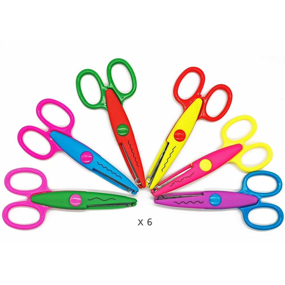 Cribun Craft Scissors Decorative Edge, 6 Pack, Craft Scissors, Zig Zag