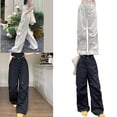 thumbnail image 2 of Casual Wide Leg Cargo Pants For Women Fashionable High Waist Trousers Comfortable Loose Pants Fashionable Workwear, 2 of 8