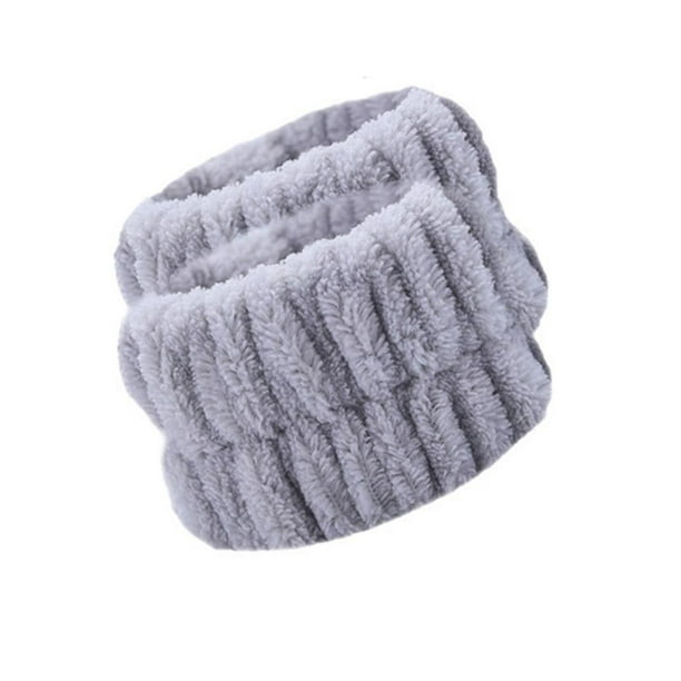Banda absorbente de franela impermeable para lavarse la cara gris 2 piezas