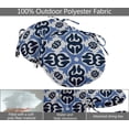 thumbnail image 2 of Vargottam Indoor/Outdoor Round Bistro Chair Cushions Block Print 15-Inch Bistro Chair Pads Waterproof Seat Chair Cushion For Home/Office- Set Of 2 (Blue), 2 of 7