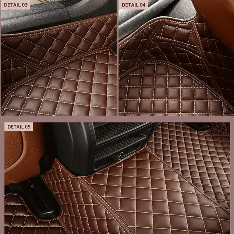 Two Tone Color Glitter Design Car Floor Mats with PU Leather Trim Total  Protection Durable Liners for Car Truck SUV & Van, All Weather 