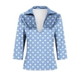 thumbnail image 7 of JTZGDY Womens Business Casual Silk Satin Tops Elegant Dressy Work Vintage Color Block/Floral Printed Long Sleeve Collared T-Shirts Loose Fit Deep V Neck Tunic Blouses Cute Spring Summer Outfits, 7 of 7