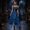 Blue, variant on Halloween Costumes For Women Gothic Dress with Necklace Set Cotton Hemp Breathable Halloween Party Costume Blue S