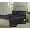 thumbnail image 3 of Belles & Whistles Satin 4 Piece Sheet Set, Full, Black, 3 of 6