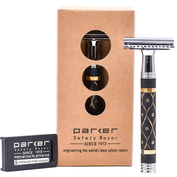 Maquinilla de afeitar Parker 65R superpesada con mango de arenisca