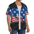 thumbnail image 2 of Gukieu Shark With USA Flag Print Men's Short-sleeved Shirts, Button-down Pocket Shirts, T-shirts, Beach Vacation Travel Summer Clothing-Small, 2 of 5